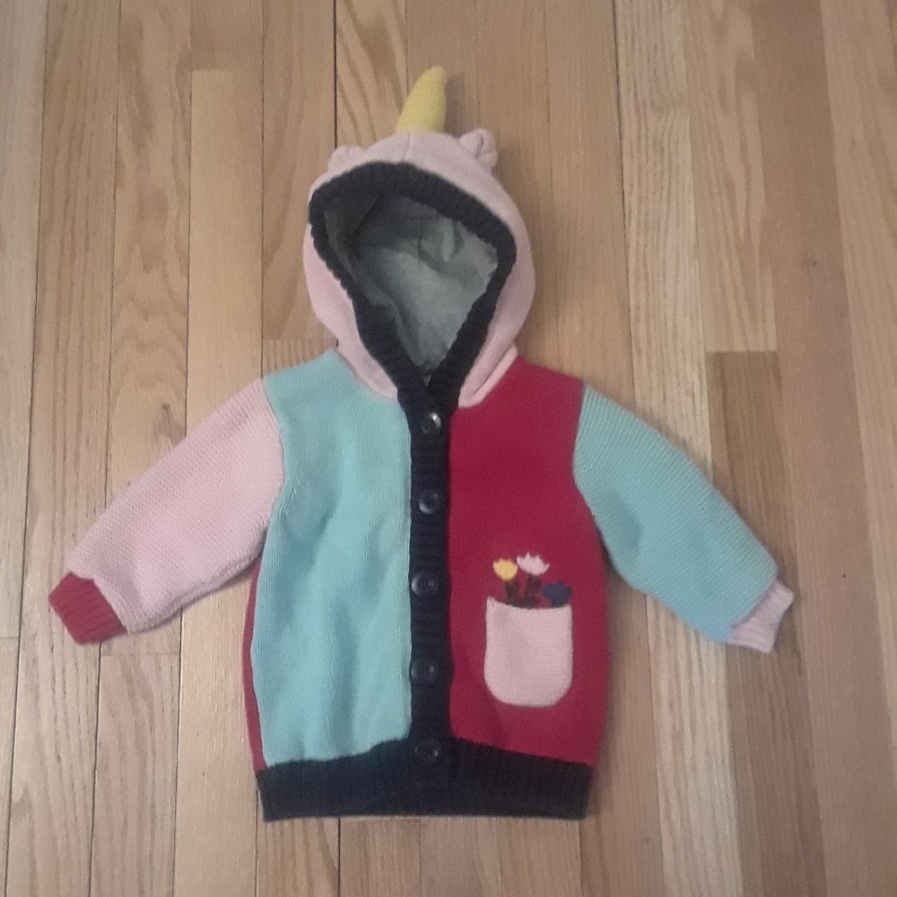 Hanna Anderson Unicorn Button Up Sweater
